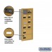 Salsbury Cell Phone Storage Locker - with Front Access Panel - 6 Door High Unit (5 Inch Deep Compartments) - 8 A Doors (7 usable) and 2 B Doors - Gold - Recessed Mounted - Resettable Combination Locks  19165-10GRC